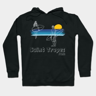 Saint Tropez Surfing Beach Surf Guy Girl Hoodie